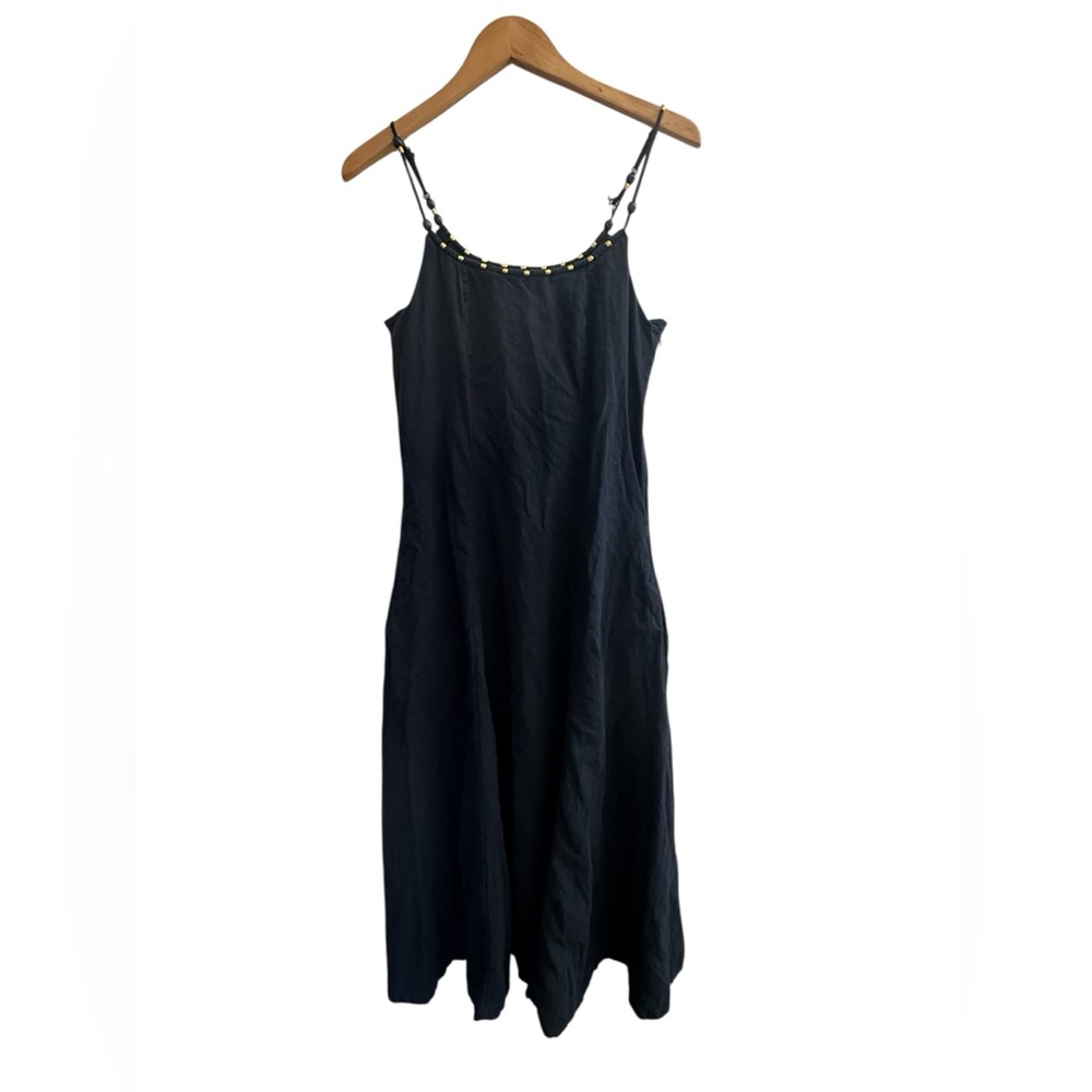 Calypso Beaded Strap Blue Maxi Dress Y2K Boho Minimal Size M